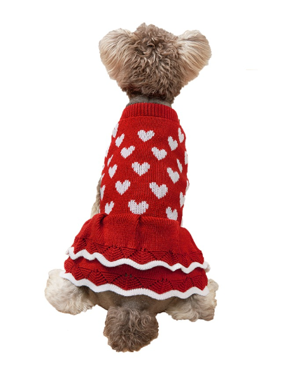Festive Princess Dress Sweater for Dogs at Christmas