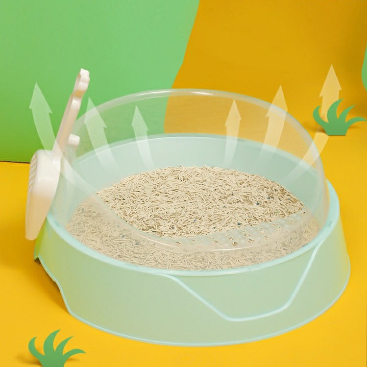 Large Semi-Enclosed Cat Litter Box with Shovel