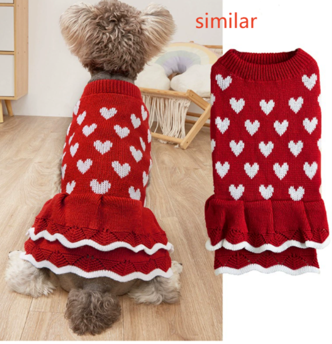 Festive Princess Dress Sweater for Dogs at Christmas