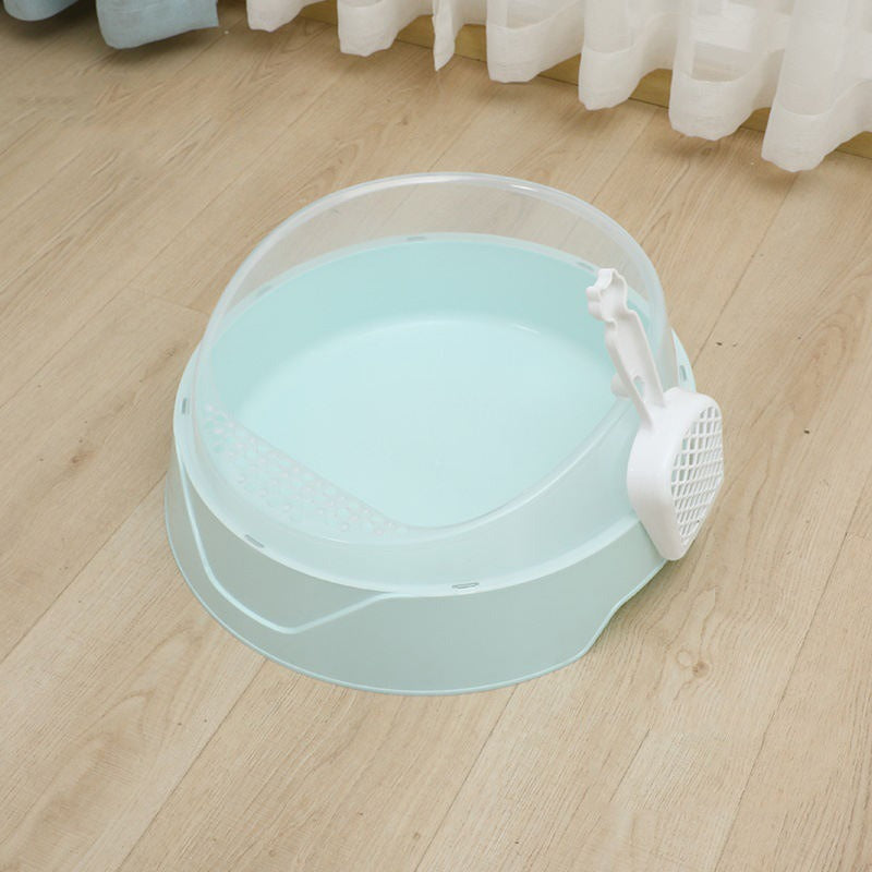 Large Semi-Enclosed Cat Litter Box with Shovel